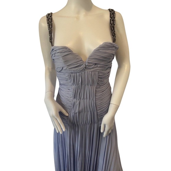 ROBERTO CAVALLI WOMENS VINTAGE SEXY PURPLE EMBELLISHED DRESS SZ 42 6 NWT - Picture 2 of 16